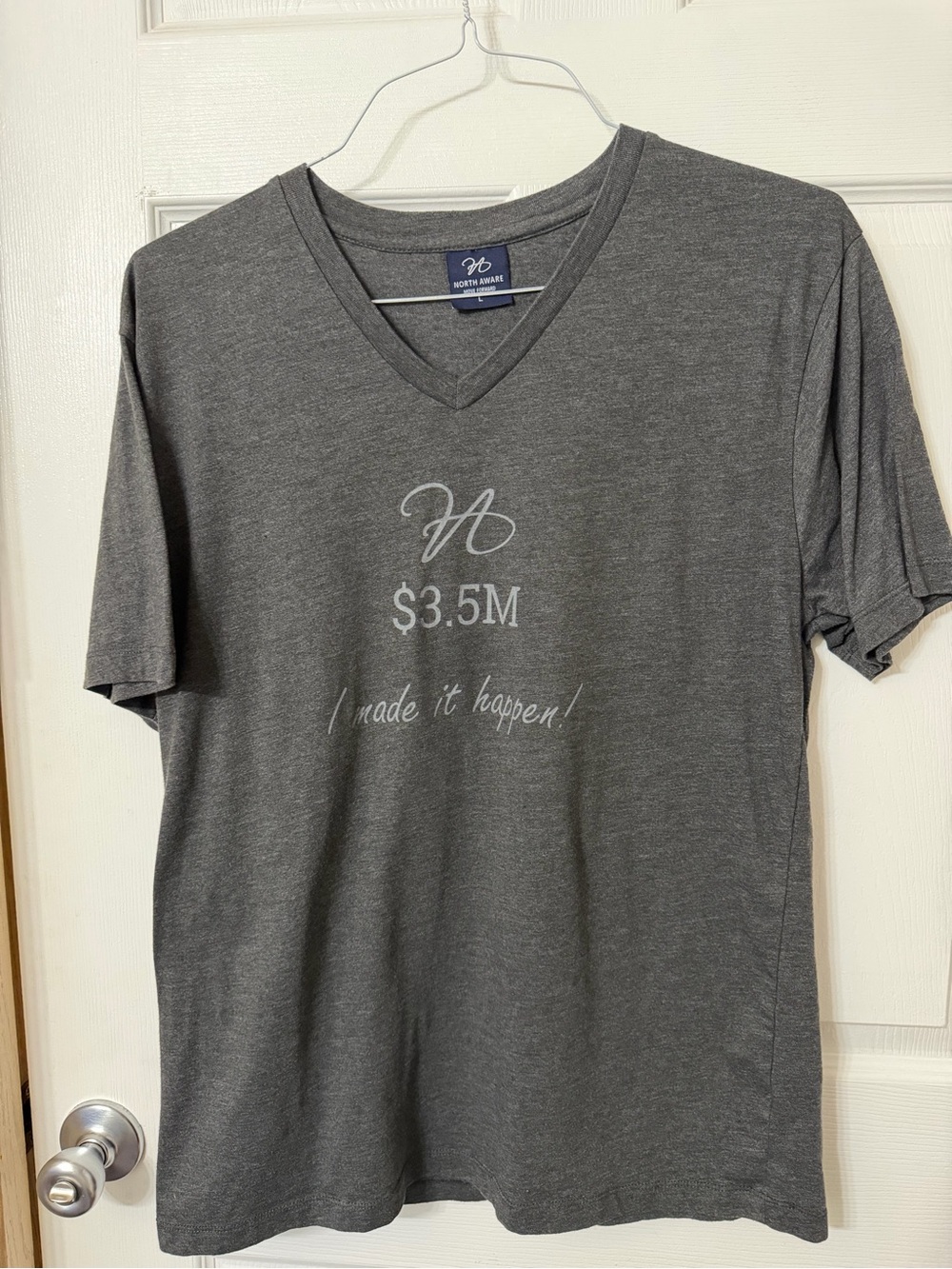 Men’s V-Neck Sweater Tee — Charcoal Gray